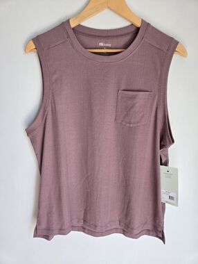 New FIG CLOTHING Sleeveless Pocket Tank - Dusty Mauve